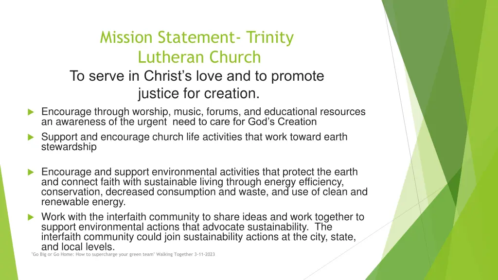 mission statement trinity lutheran church