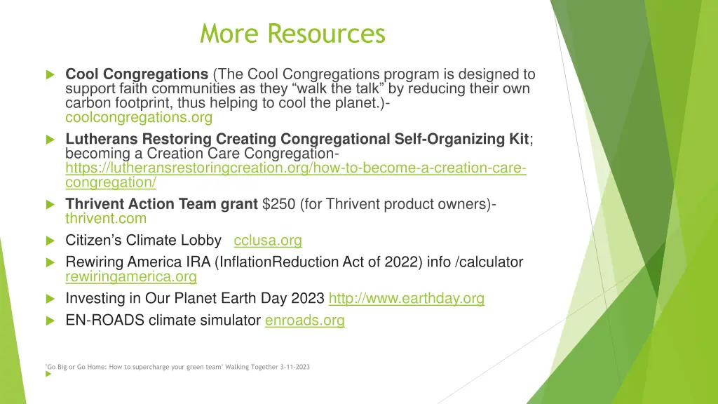 more resources