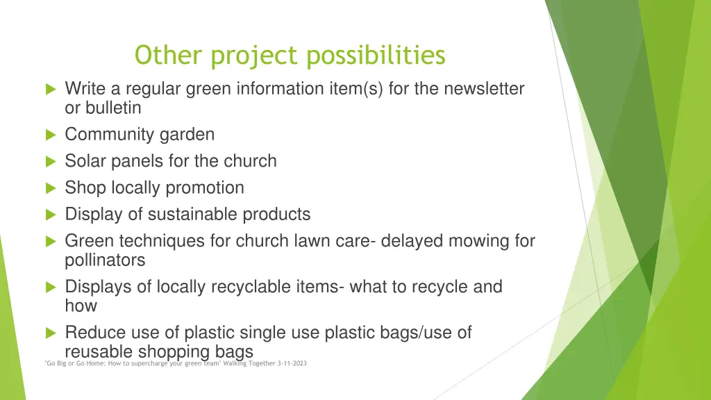 other project possibilities