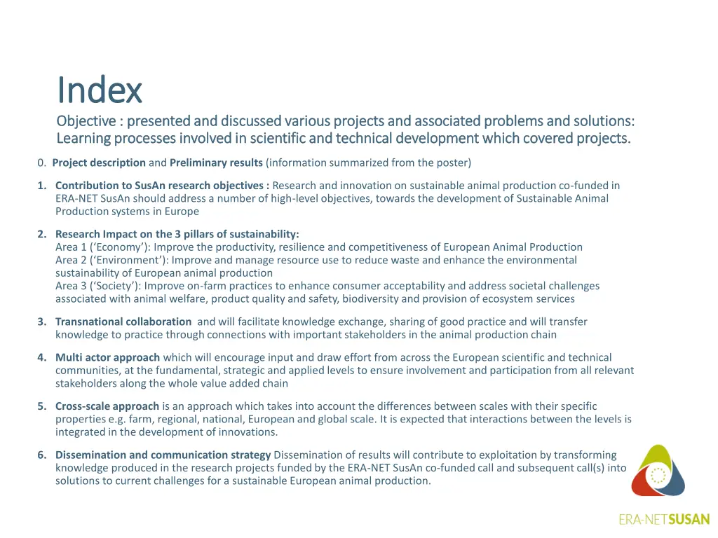 index index objective objective presented