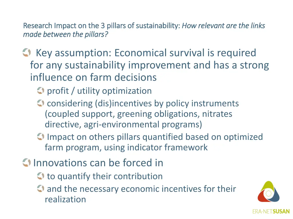 research impact on the 3 pillars 1
