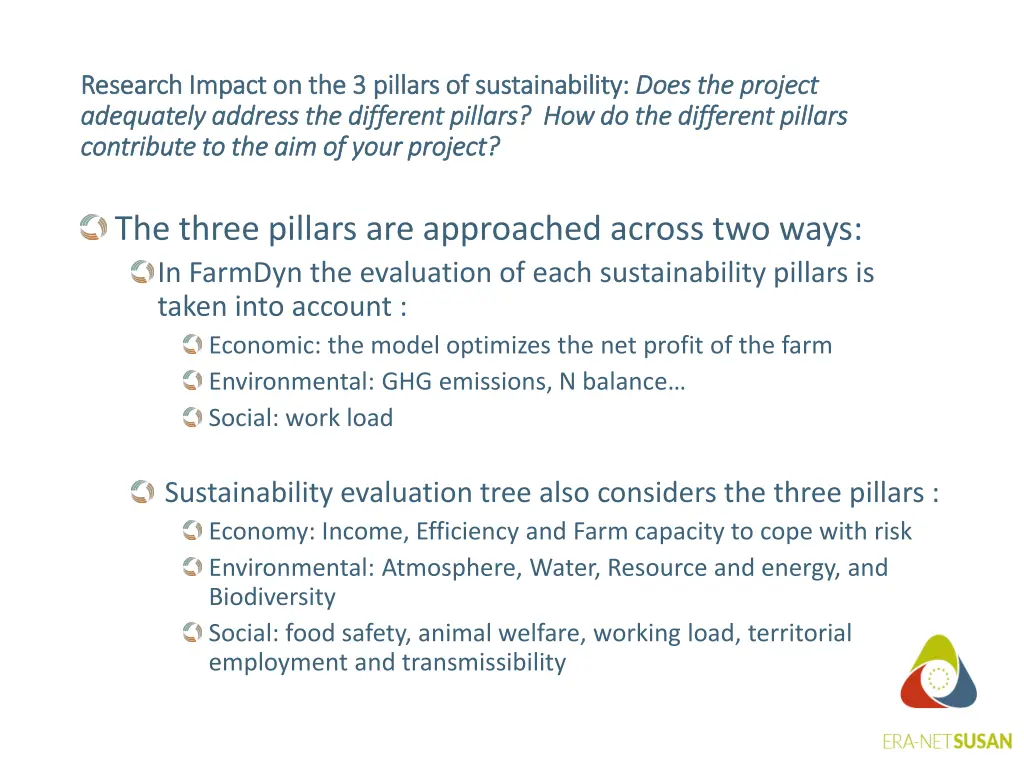 research impact on the 3 pillars