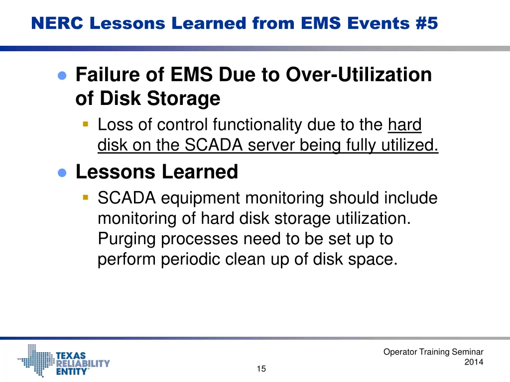 nerc lessons learned from ems events 5