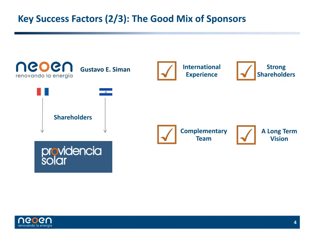 key success factors 2 3 the good mix of sponsors
