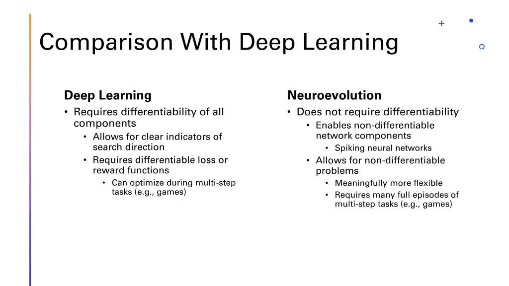 comparison with deep learning