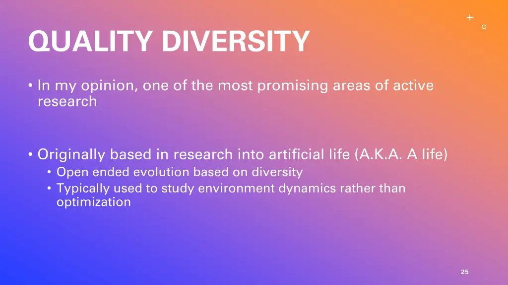quality diversity