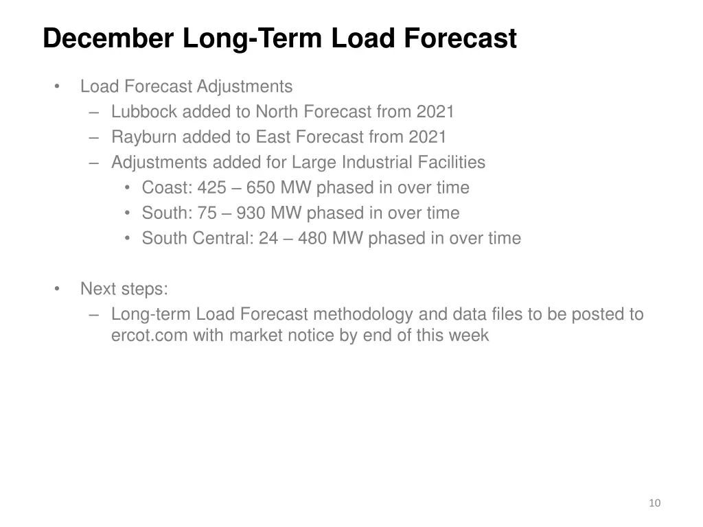 december long term load forecast 3