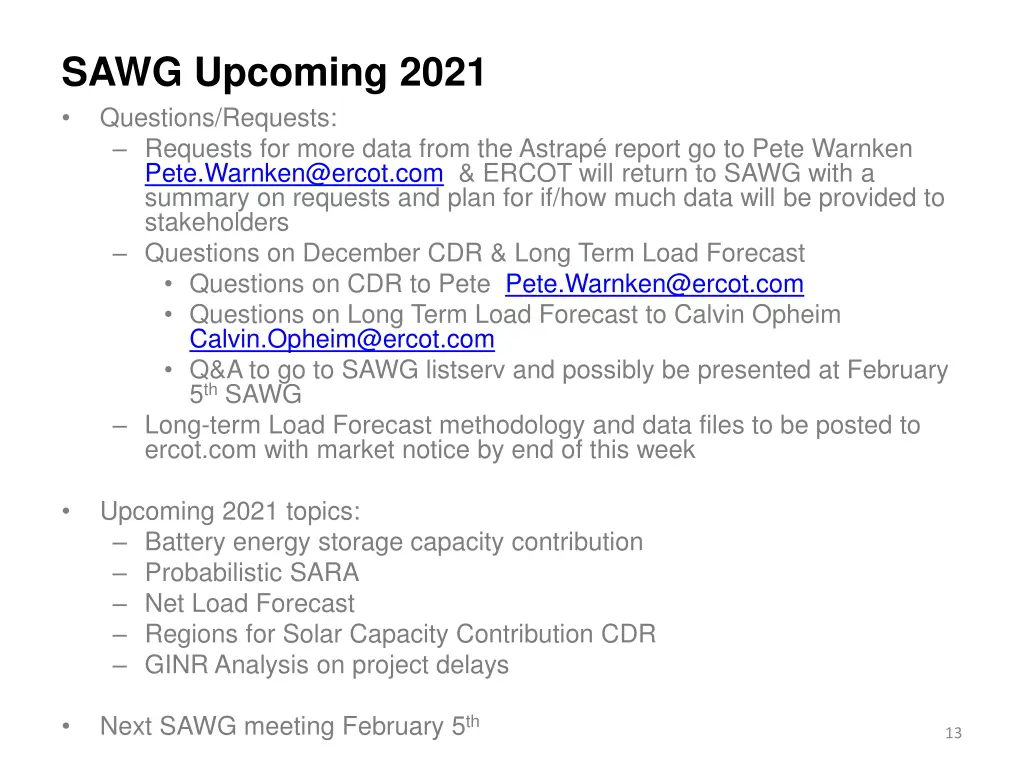 sawg upcoming 2021 questions requests requests