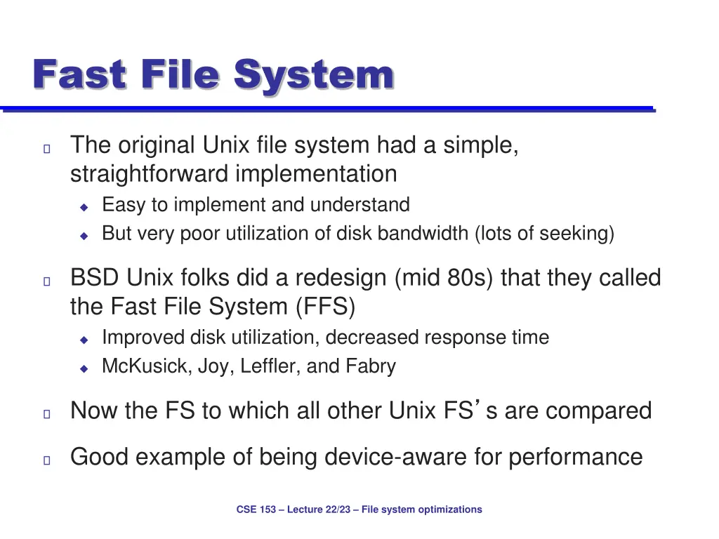 fast file system