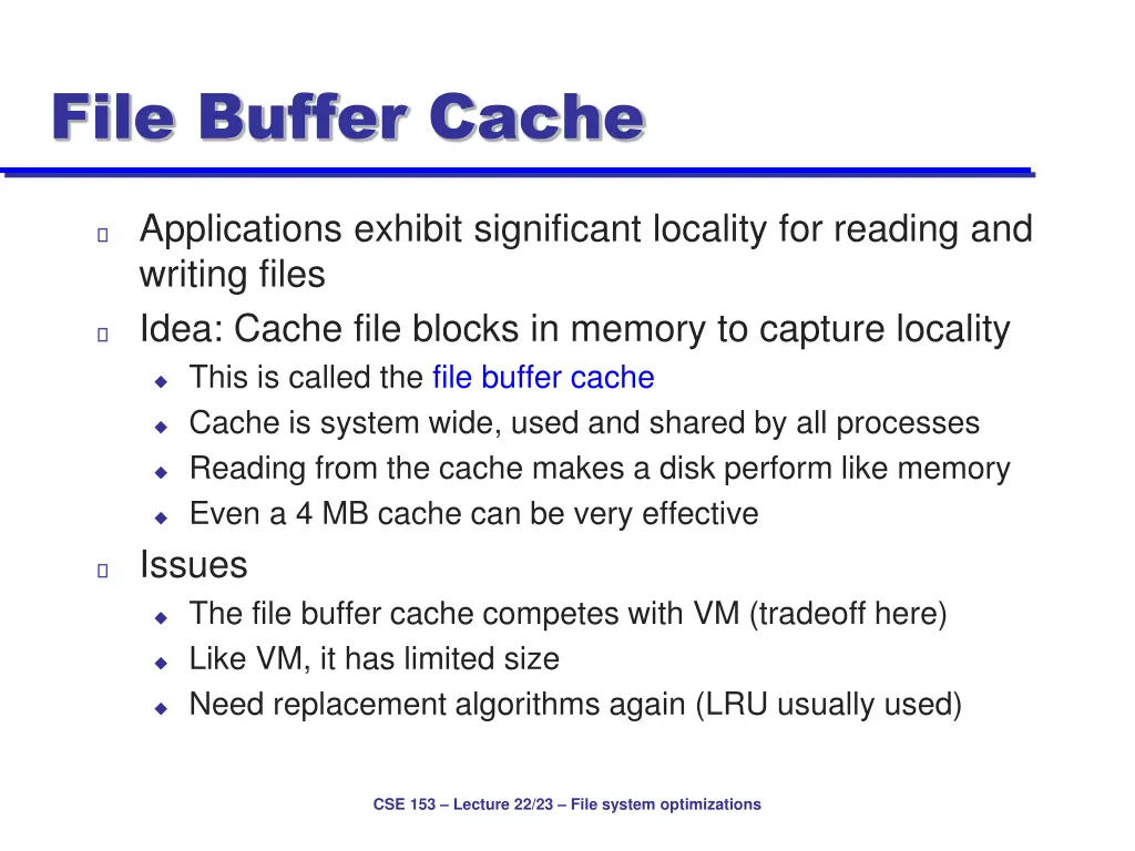 file buffer cache
