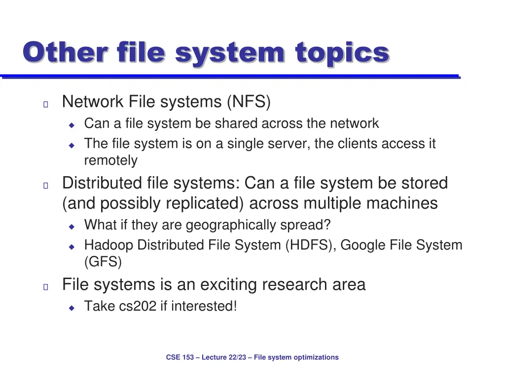 other file system topics