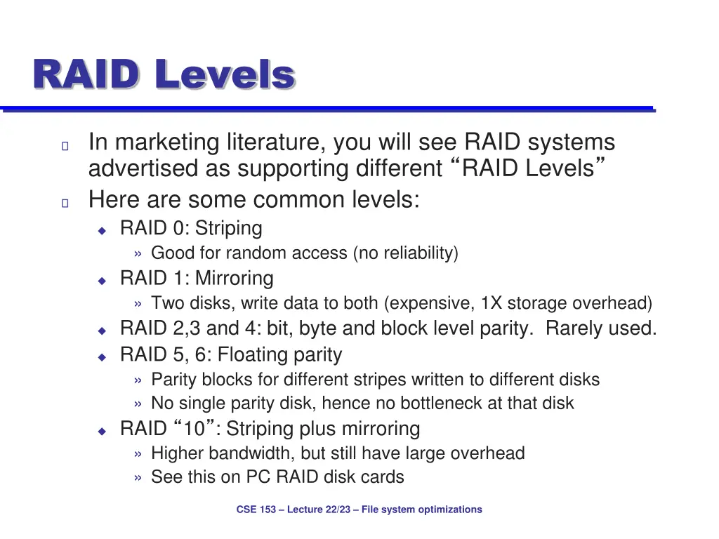 raid levels