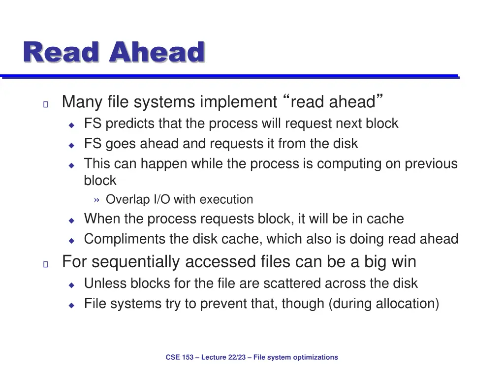 read ahead