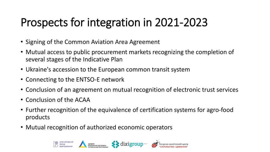 prospects for integration in 2021 prospects