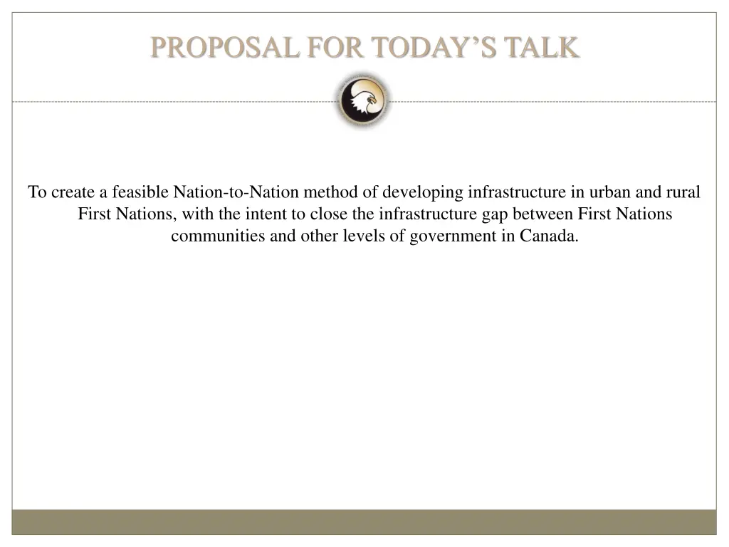 proposal for today s talk