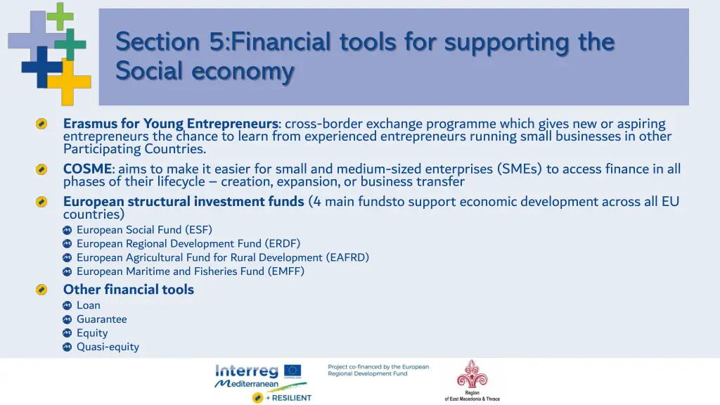 section 5 financial tools for supporting 1