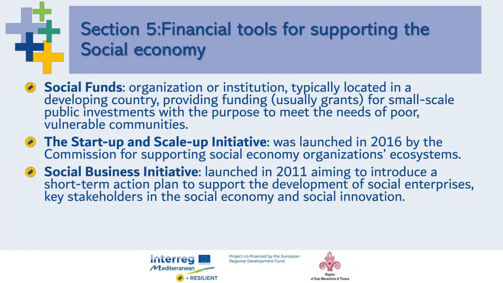 section 5 financial tools for supporting