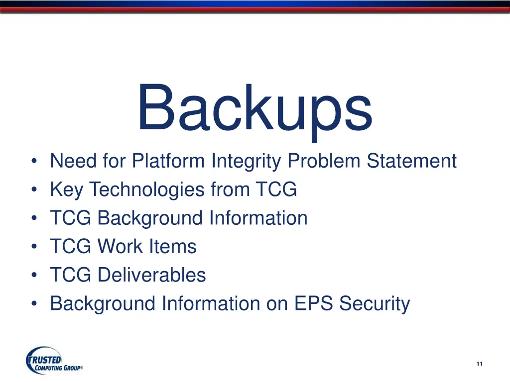 backups need for platform integrity problem