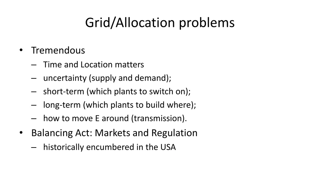 grid allocation problems