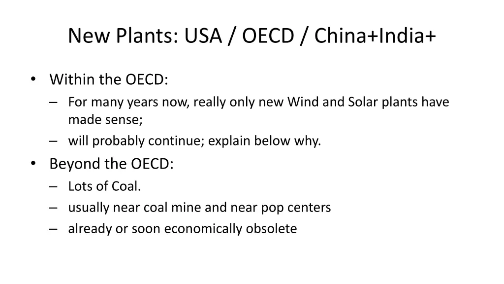 new plants usa oecd china india
