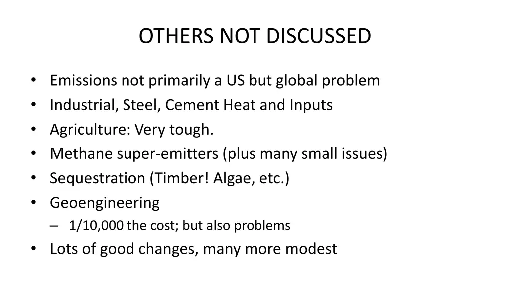 others not discussed