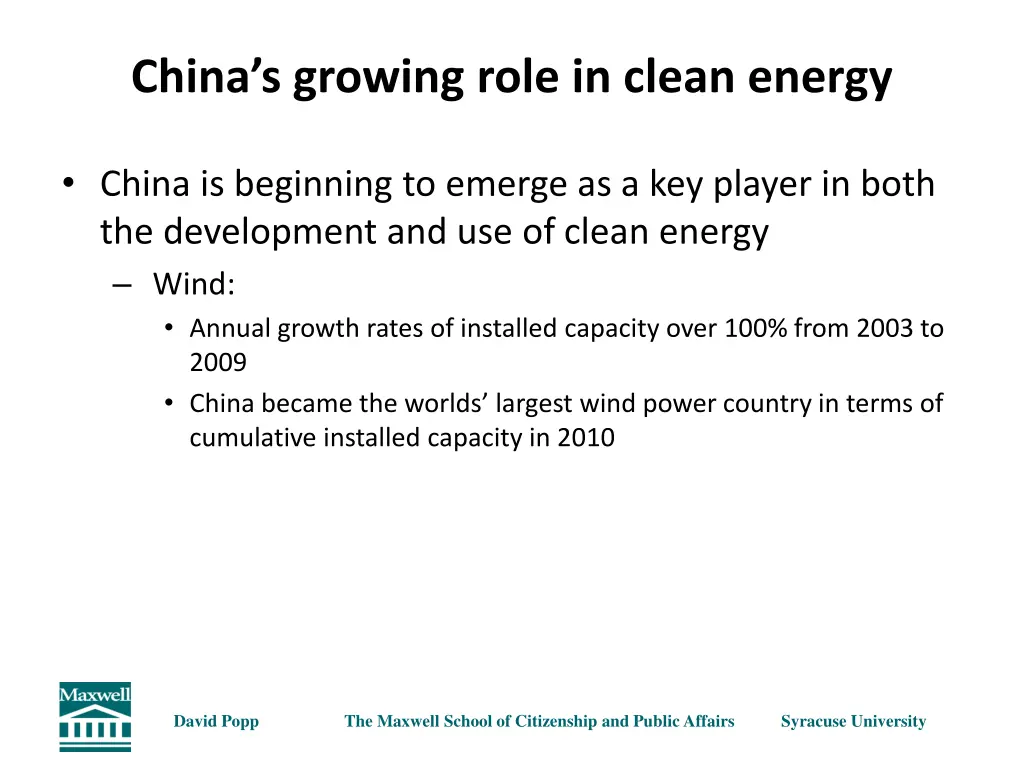 china s growing role in clean energy