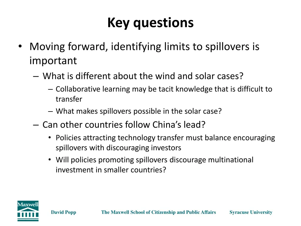 key questions