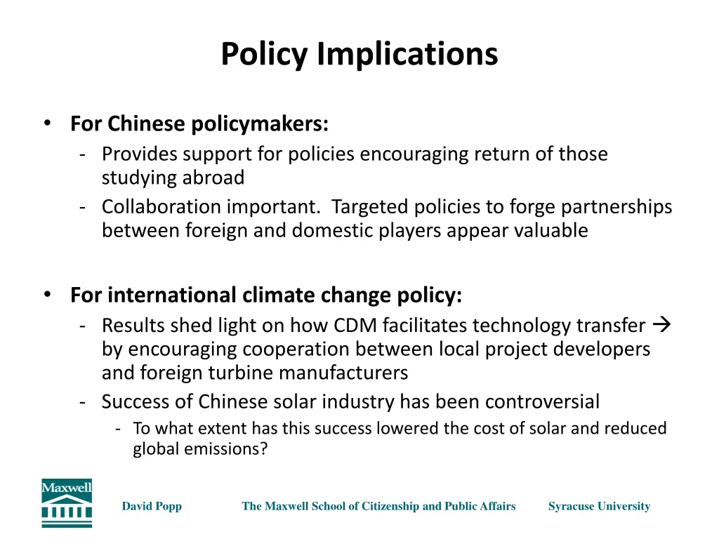 policy implications