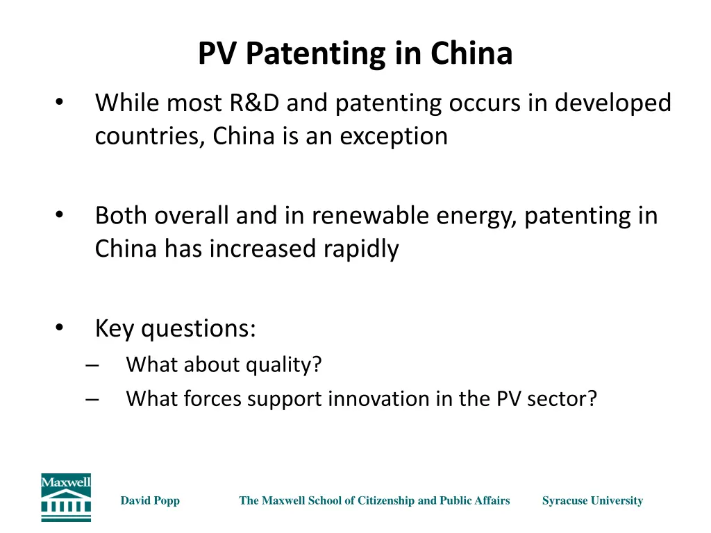 pv patenting in china