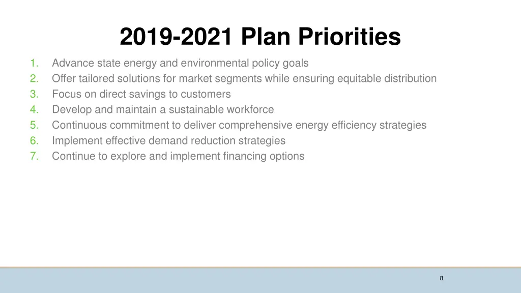2019 2021 plan priorities