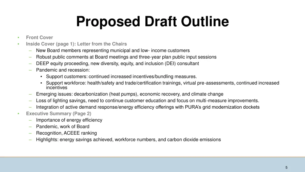proposed draft outline