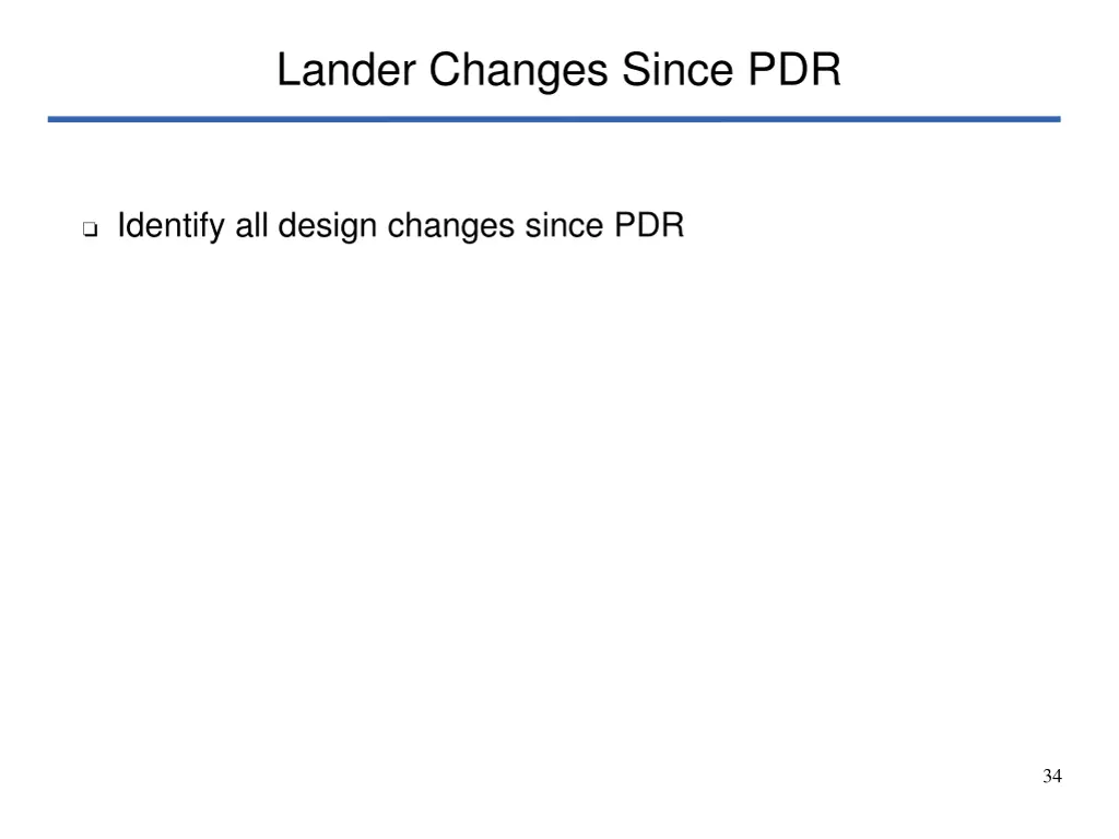lander changes since pdr