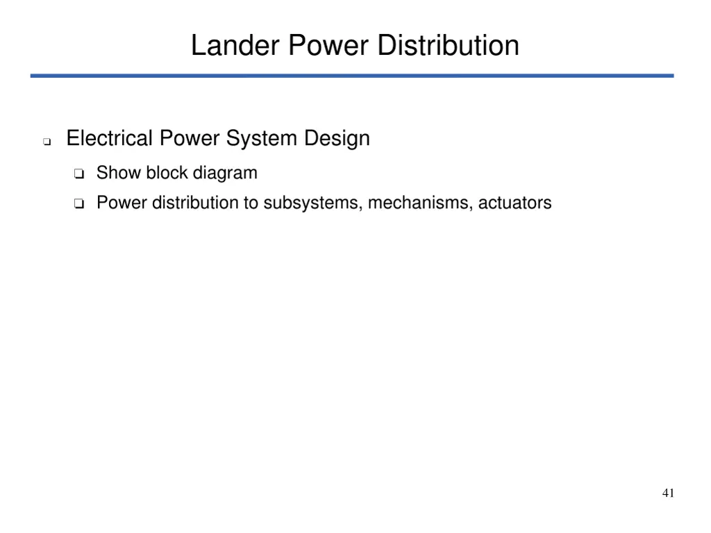 lander power distribution