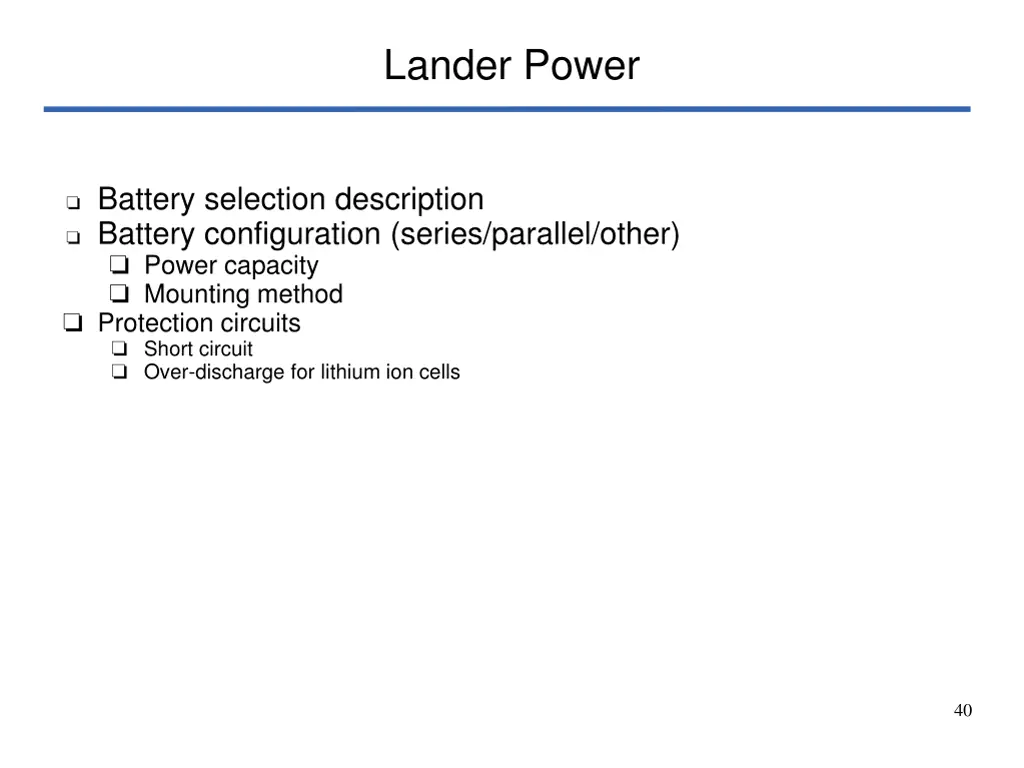lander power