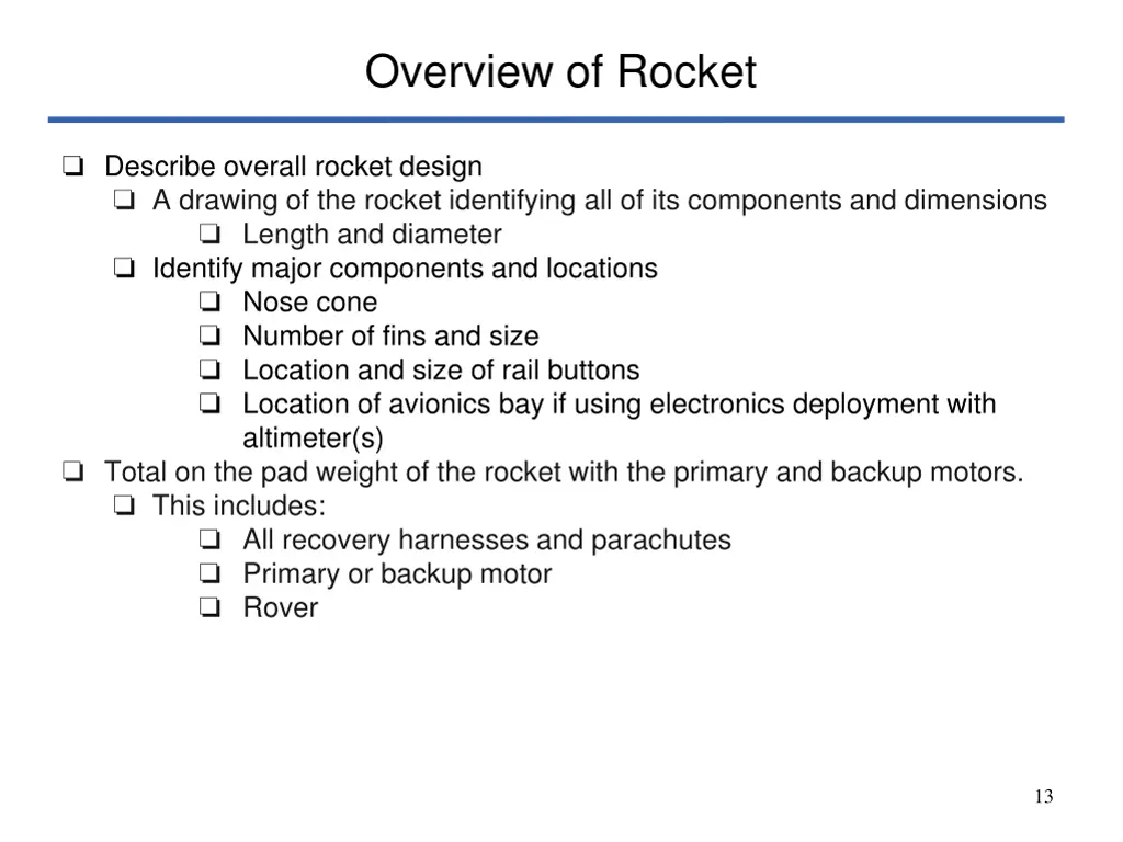 overview of rocket