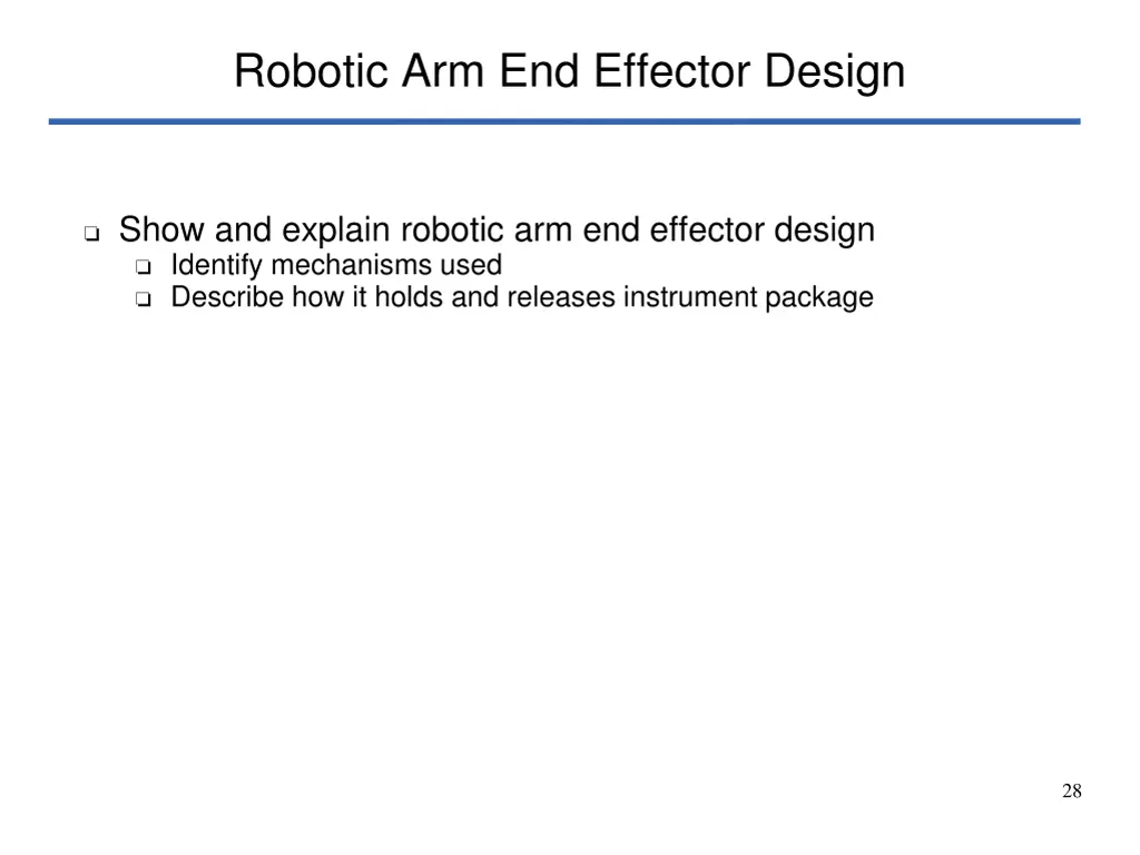 robotic arm end effector design