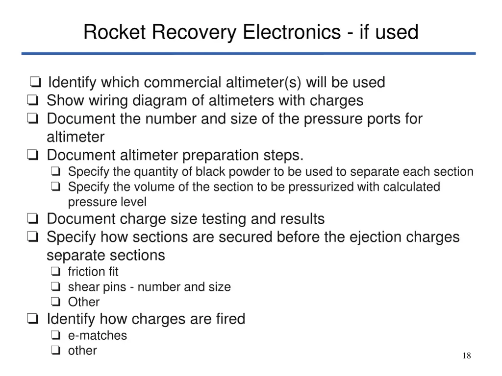 rocket recovery electronics if used