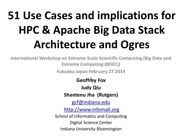 51 use cases and implications for hpc apache
