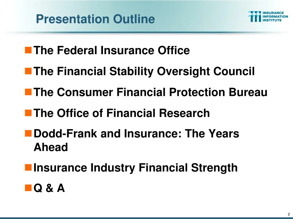 presentation outline