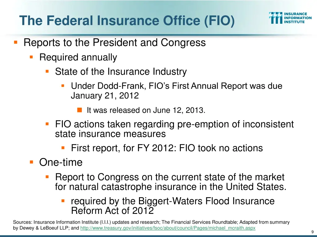 the federal insurance office fio 3