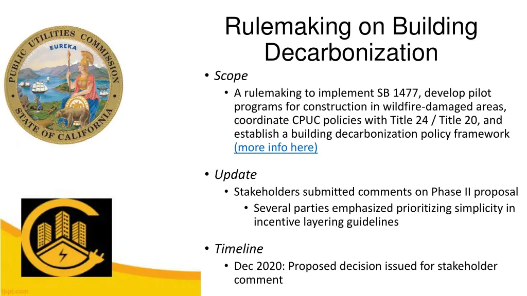rulemaking on building decarbonization scope