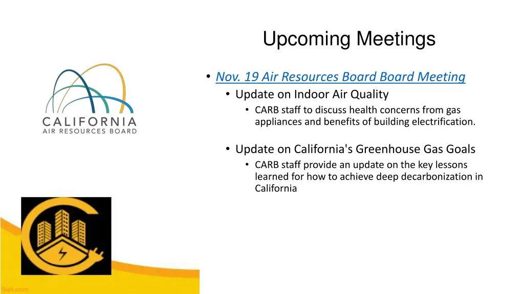 upcoming meetings