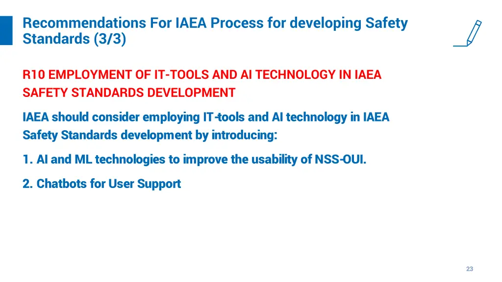 recommendations for iaea process for developing 2