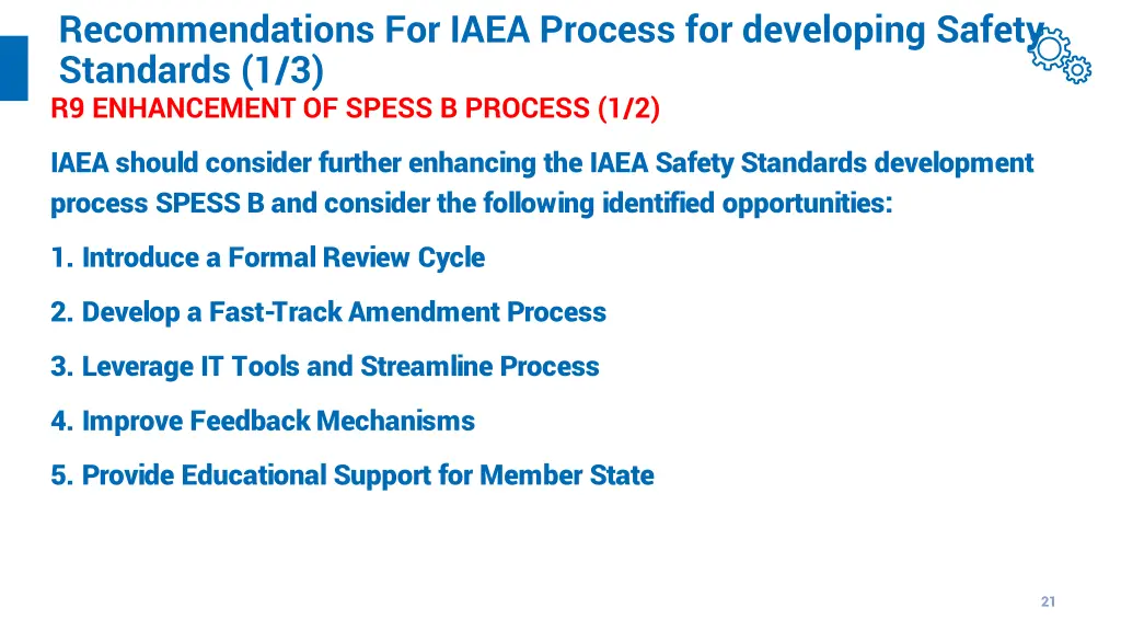 recommendations for iaea process for developing