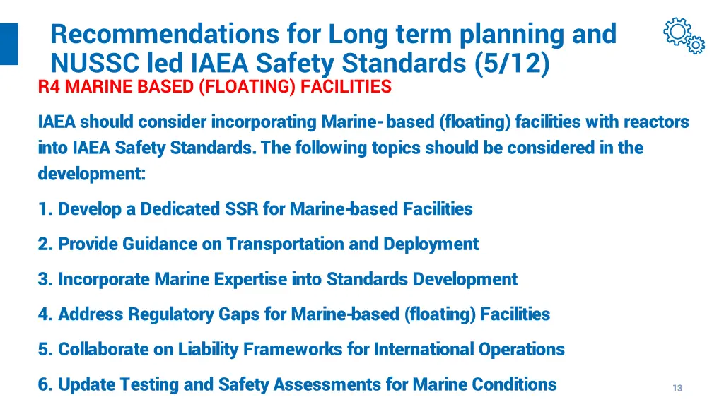 recommendations for long term planning and nussc 4