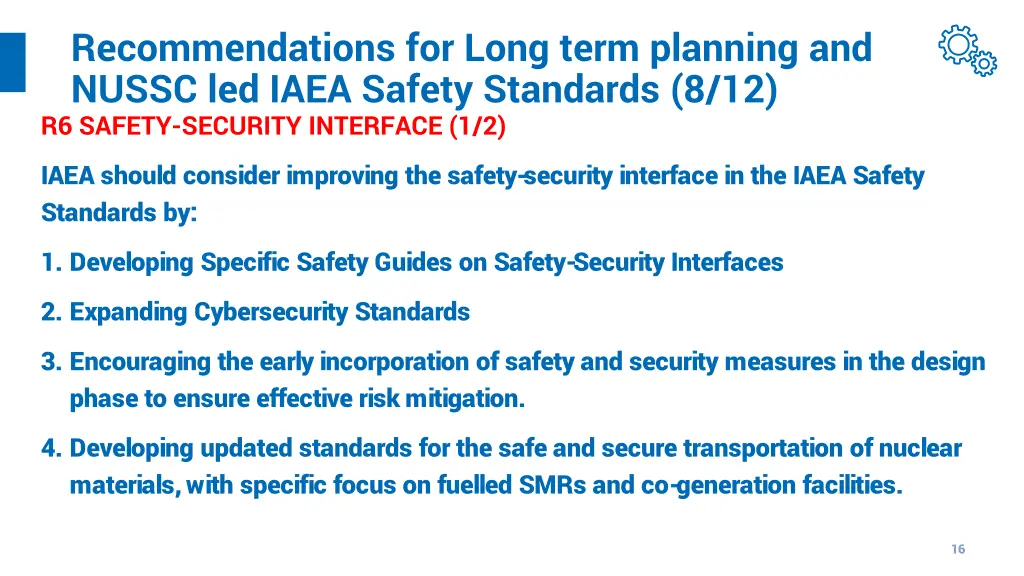 recommendations for long term planning and nussc 7