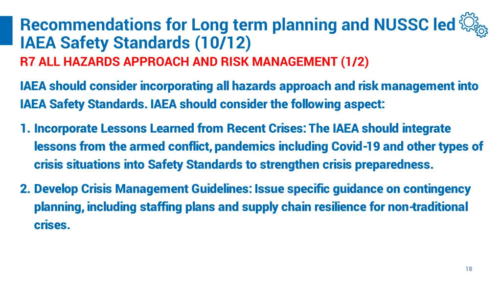 recommendations for long term planning and nussc 9
