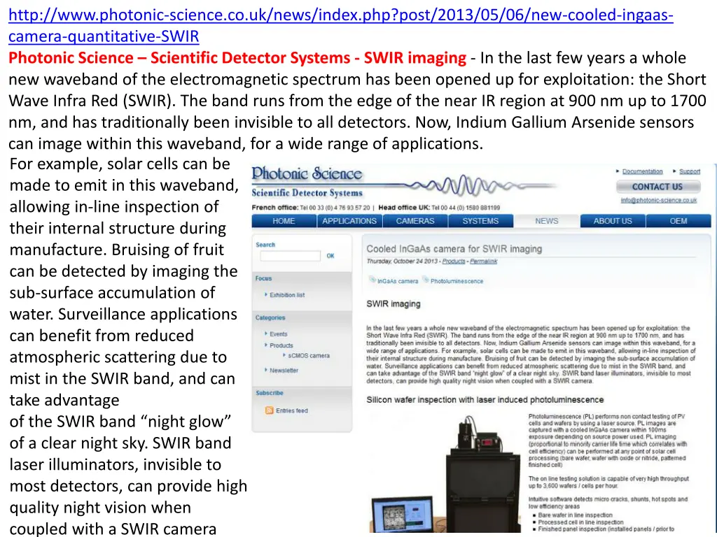 http www photonic science co uk news index