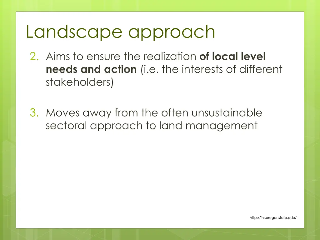 landscape approach 2