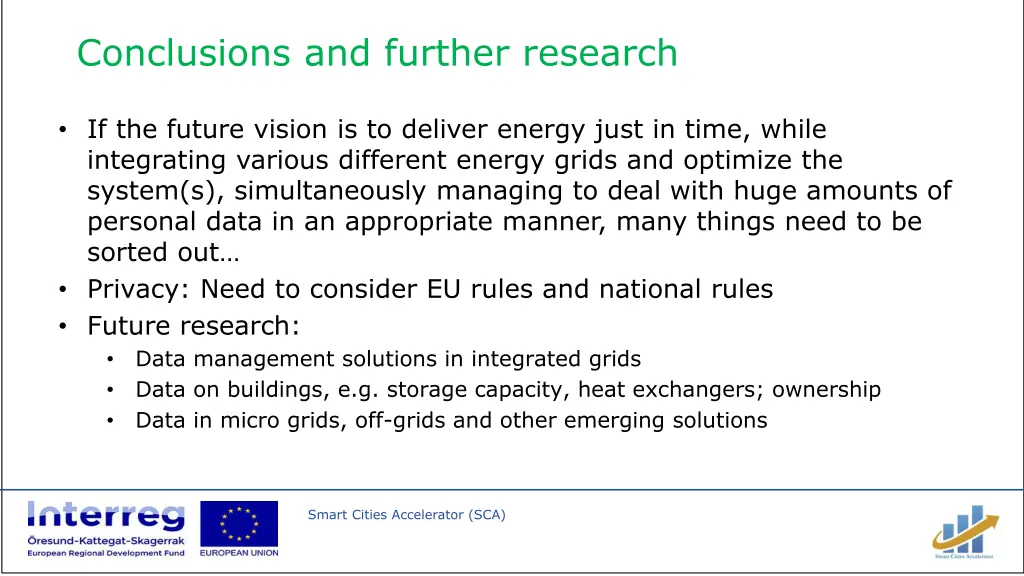 conclusions and further research